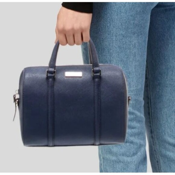 DESIGNER KATESPADE BLUE LEATHER TOP HANDLE ADJUSTABLE SHOULDER STRAP ZIP TOP BAG - Picture 11 of 15